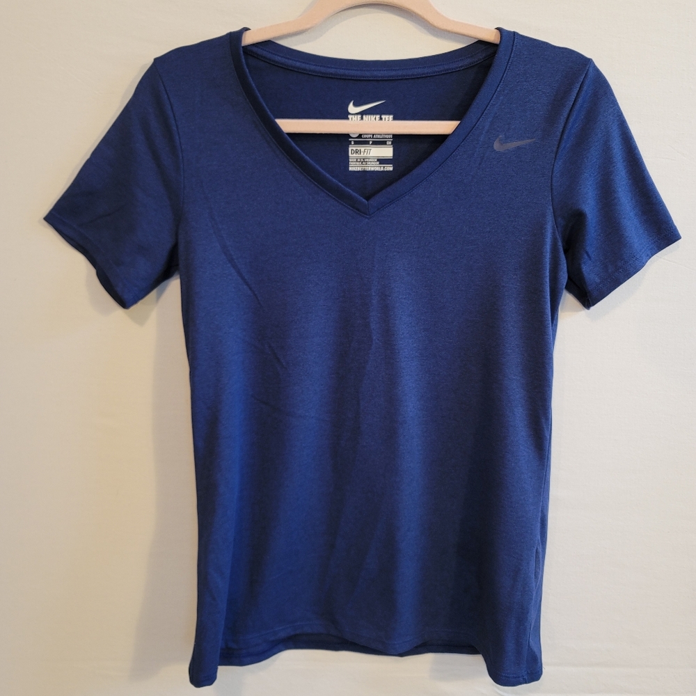 Nike Dri-Fit Athletic Cut The Nike Tee - Navy Blue